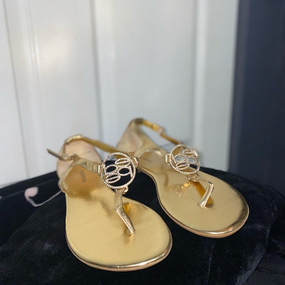 Bebe gold flats